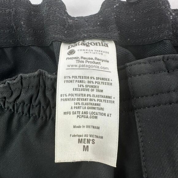 Patagonia Mens Black Integral Ski Pant Size M Waterproof Softshell Elastic Waist - Picture 13 of 13